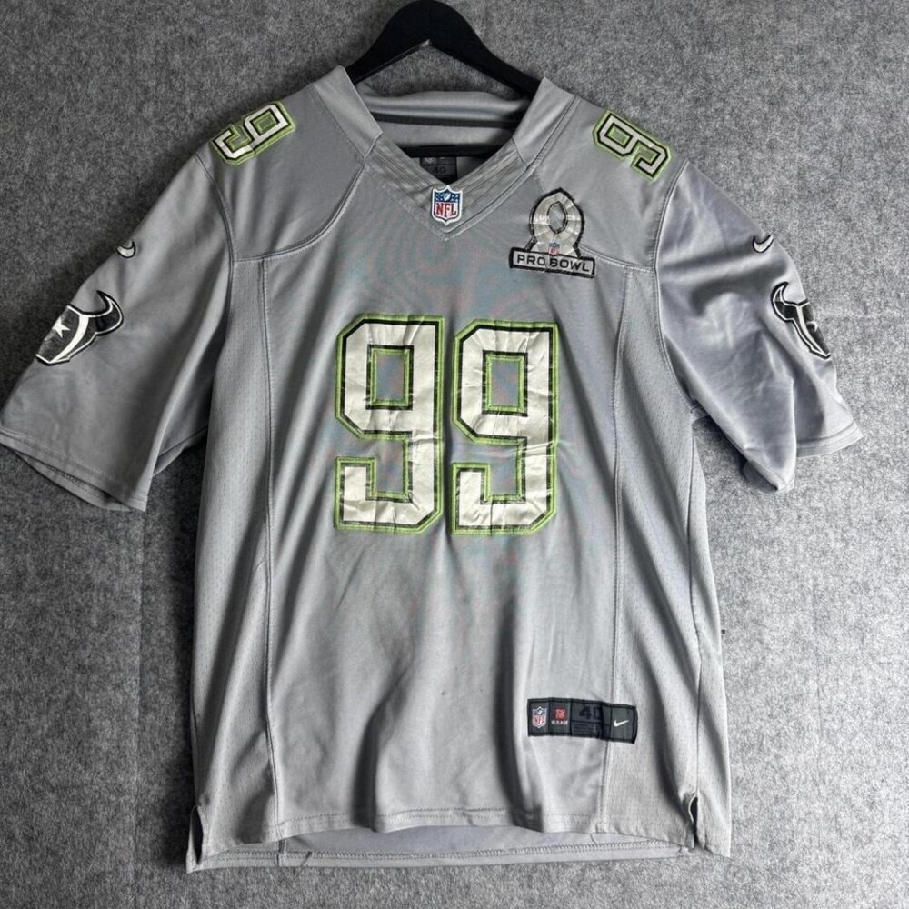 Houston Texans Jersey Mens 40 Gray NFL Football Pro Bowl Shirt Nike Watts 99